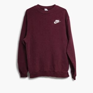 Nike Youth Burgundy Crewneck Sweatshirt Embroidered Swoosh M